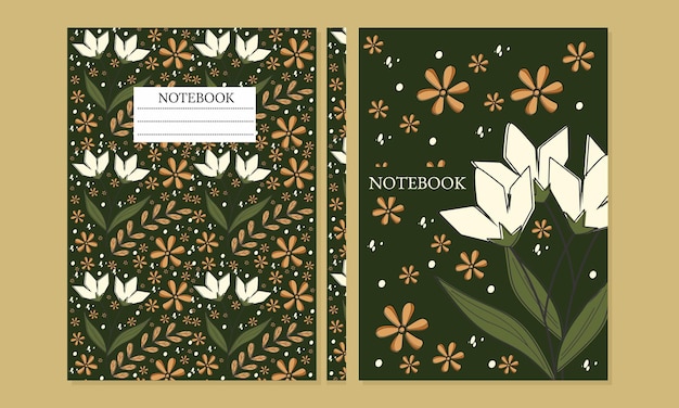 Plantillas de portada. diseño abstracto y floral. Patrón sin fisuras. Aplicable para cuadernos, plan