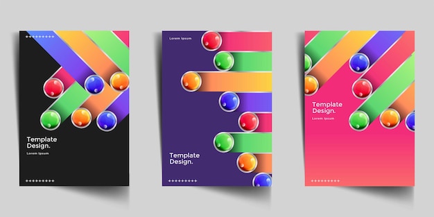 Plantillas de portada minimalistas Composición de formas degradadas modernas Patrón de fondo geométrico creativo