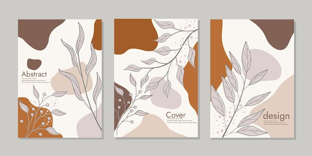 Vector plantillas de portada modernas abstractas hojas de dibujo a mano y fondo de arte de línea para cuadernos de papel