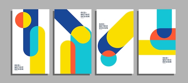 Las plantillas de portada modernas establecen un fondo abstracto geométrico el cartel del folleto de presentación