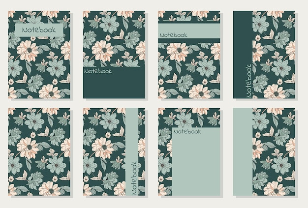Plantillas para portadas Diseño de portada floral abstracto universal Adecuado para cuadernos libros