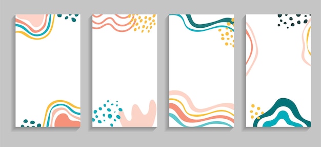 Plantillas de redes sociales abstractas con formas coloridas