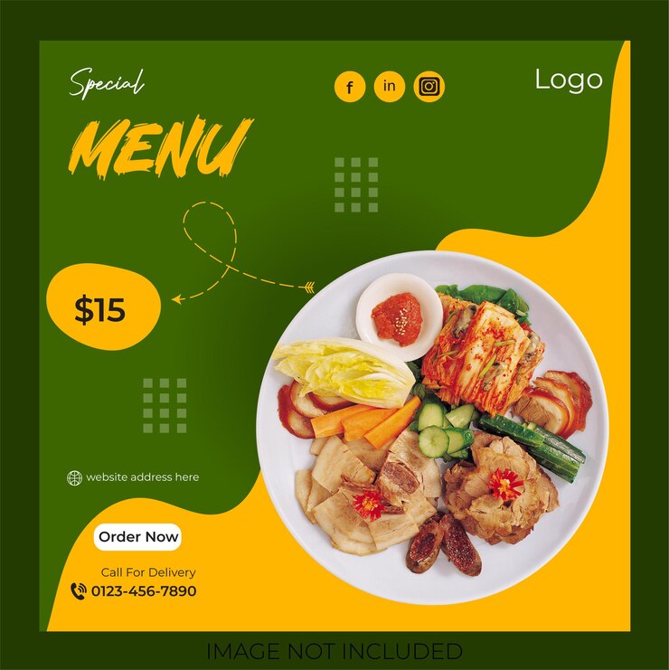 Las plantillas de redes sociales editables para promociones en el Food