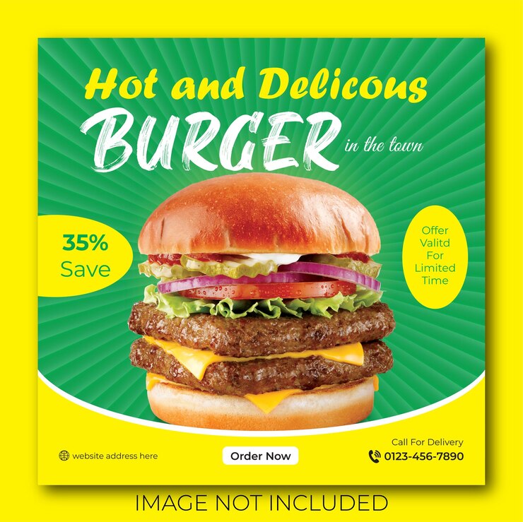 Las plantillas de redes sociales editables para promociones en el Food
