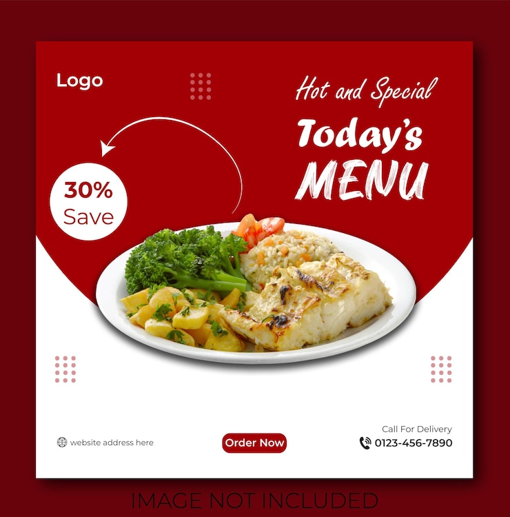 Las plantillas de redes sociales editables para promociones en el Food