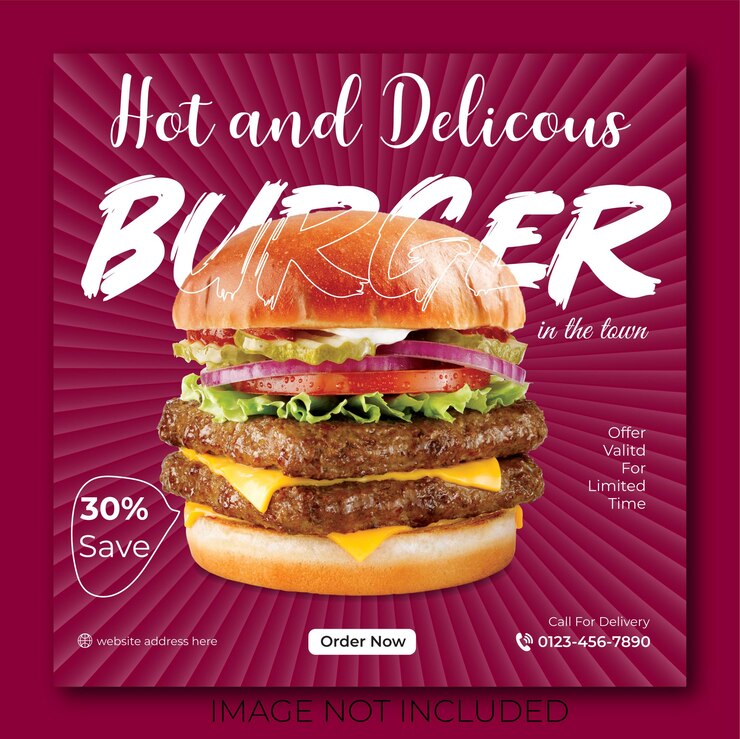 Las plantillas de redes sociales editables para promociones en el Food