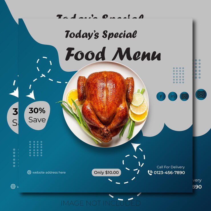 Las plantillas de redes sociales editables para promociones en el Food