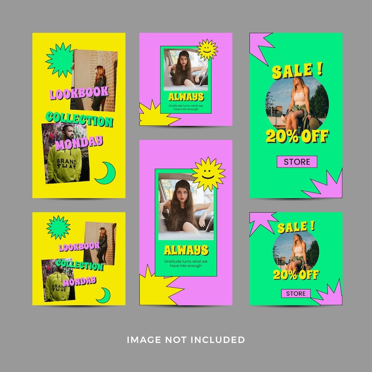 Vector plantillas de redes sociales para promoción ilustración vectorial con una foto y plantillas editables