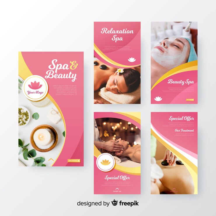 Vector plantillas de stories de instagram de spa