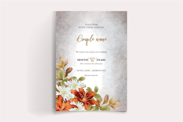 plantillas de tarjeta individual de invitación de boda