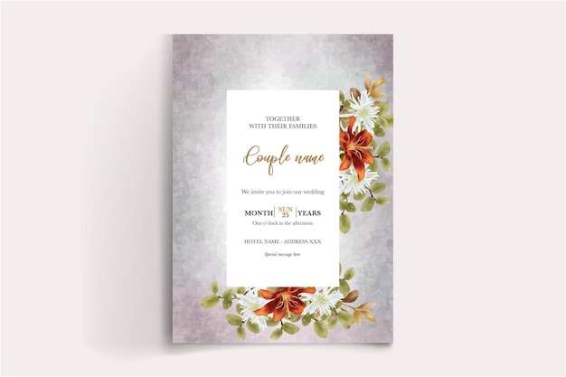 plantillas de tarjeta individual de invitación de boda