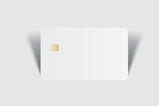 Plantillas de tarjetas de crédito de plástico vectoriales realistas Tarjeta de débito en blanco con tarjeta con chip en el fondo Diseño vacío de maqueta para negocios en línea y pago de tecnología financiera concepto de pago digital