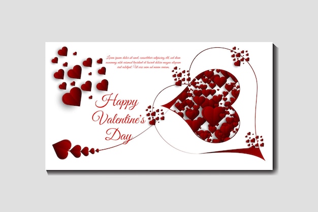 Vector plantillas de tarjetas de felicitación para el día de san valentín con amor realista y elegante en el fondo