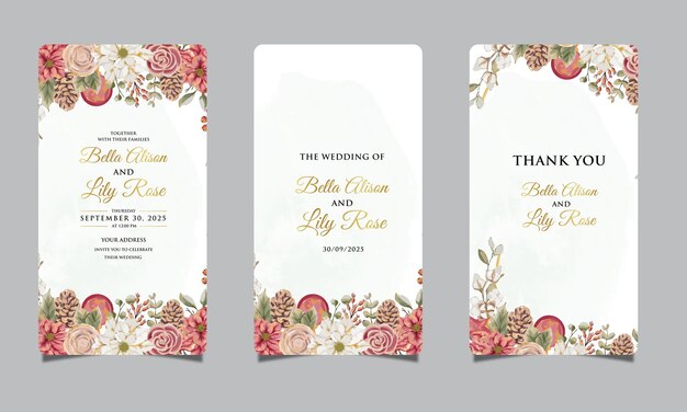 Las plantillas de tarjetas de invitación de color rosa elegante de acuarela