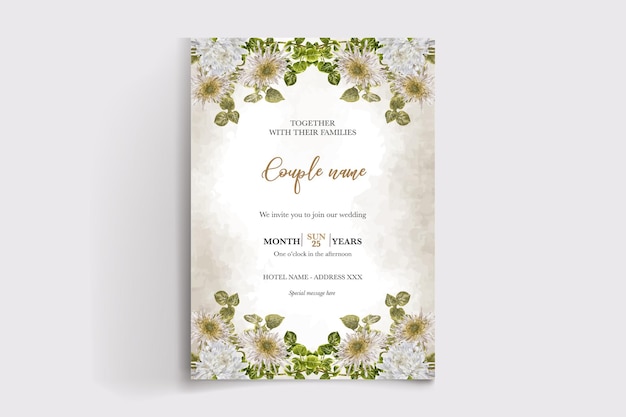 plantillas de tarjetas de invitación floral de boda