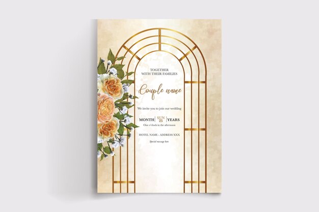 plantillas de tarjetas de invitación florales para bodas
