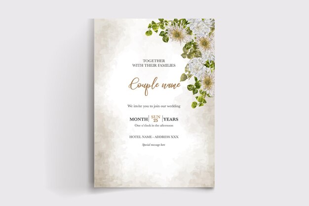 plantillas de tarjetas de invitación florales para bodas