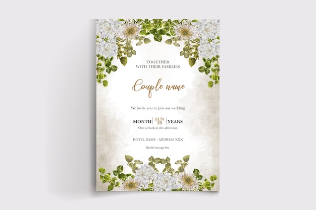 plantillas de tarjetas de invitación florales para bodas