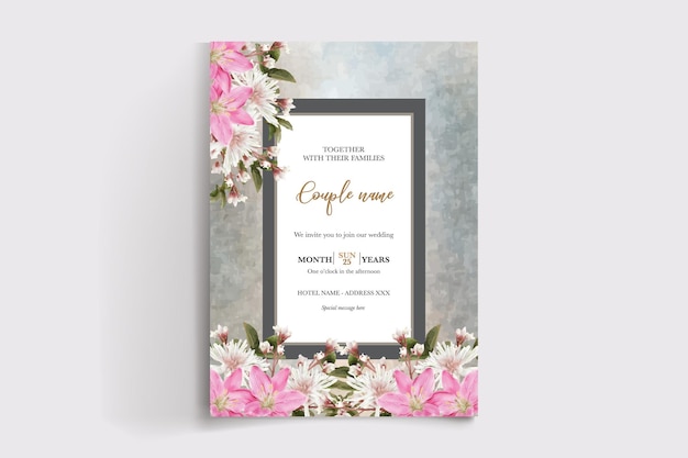 plantillas de tarjetas de invitación florales para bodas