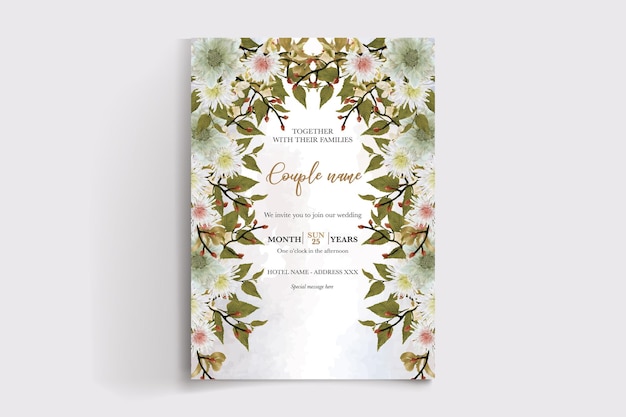 plantillas de tarjetas de invitación florales para bodas