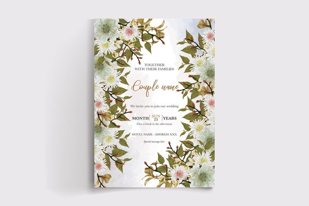 plantillas de tarjetas de invitación florales para bodas