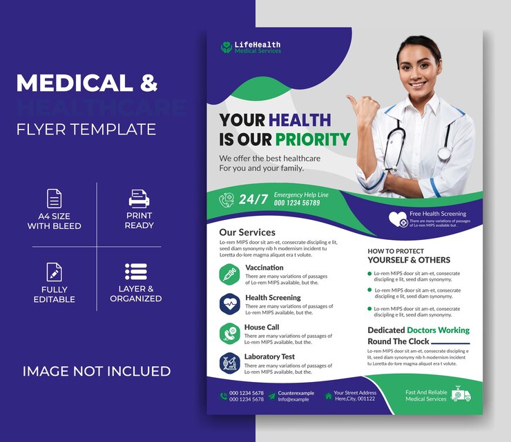 Plantillas de tarjetas de visita corporativas de atención médica médica