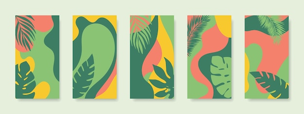 plantillas tropicales para celebraciones publicidad marca banner portada etiqueta venta de carteles