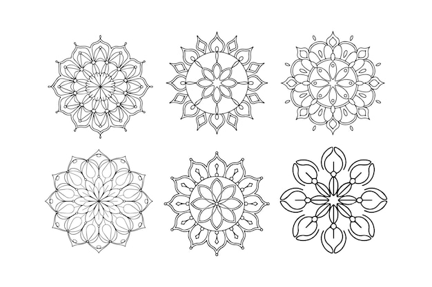 plantillas de vectores de mandala conjunto de vectores decorativos de mandala