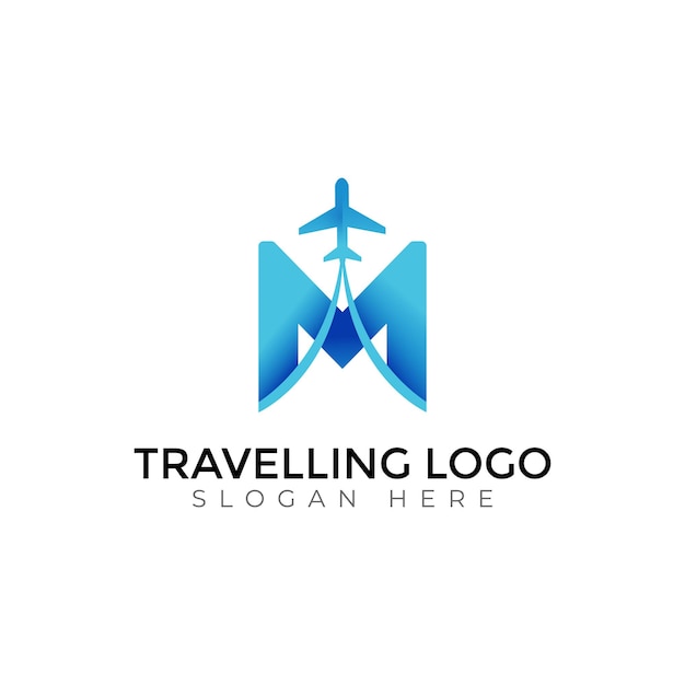 Plantillas vectoriales creativas para viajes tipografía abstracta diseño de logotipo de letras coloridas