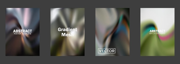 Plantillas vectoriales de póster con fondos de malla de degradado abstracto