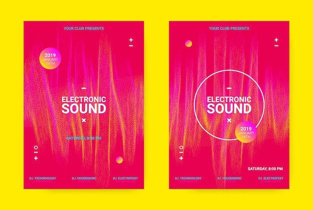 Plantillas de volantes de música folletos de festivales de sonido electrónico