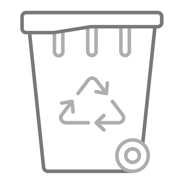 Vector a plastic bin with a recycle symbol and a button in it