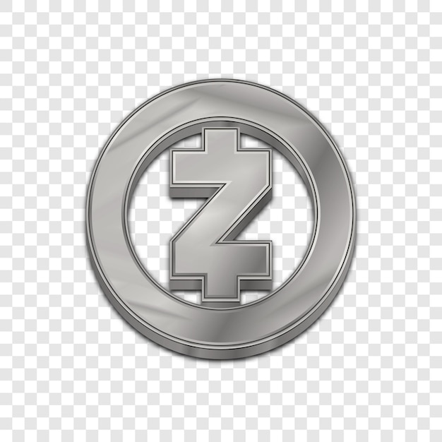 Plata Zcash moneda icono de vector de estilo 3d de moda