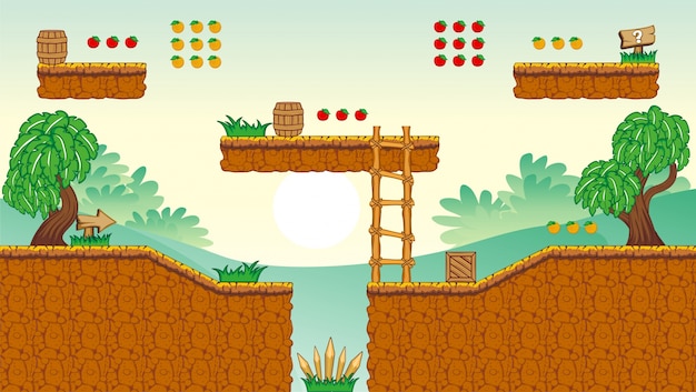 Plataforma y fondo de Tileset para crear un juego móvil