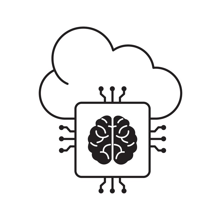 Vector plataforma en la nube de ia para soluciones automatizadas diseño de íconos vectoriales