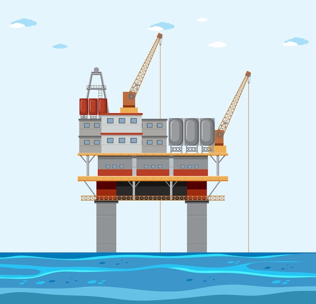 Vector plataforma petrolera o plataforma petrolera aislada