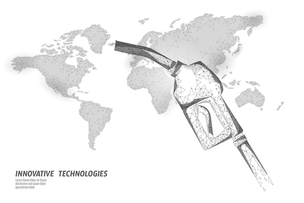 Plataforma de pozos de petróleo juck low poly concepto empresarial finanzas economía poligonal producción de gasolina petróleo fu