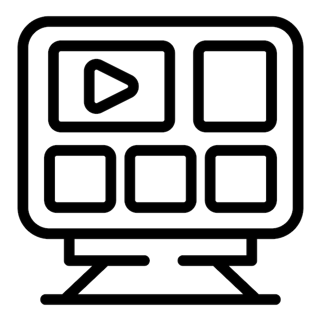 Plataforma de video en línea que muestra varios videos con botón de reproducción