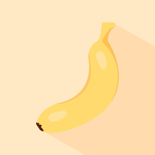 Plátano amarillo maduro está aislado sobre fondo amarillo y proyecta una sombra ilustración vectorial
