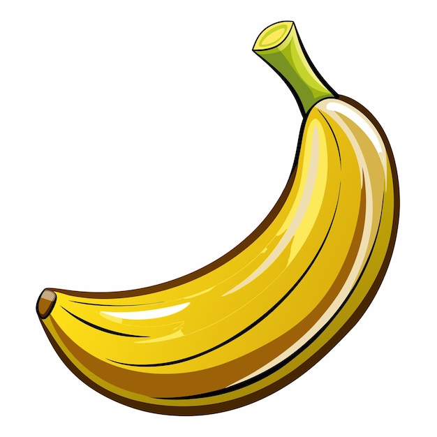 un plátano amarillo con un tallo verde y una parte superior amarilla
