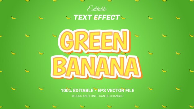 plátano efecto de texto editable estilo 3d