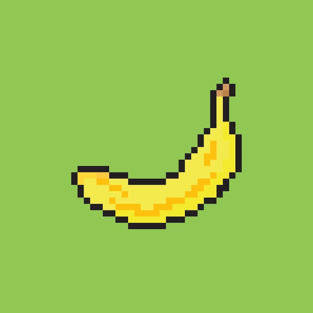 Un plátano con estilo pixel art.