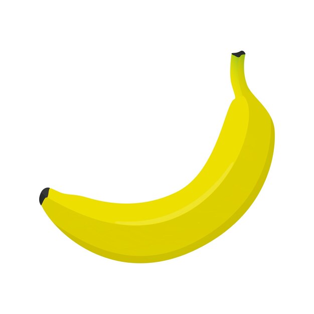 Plátano fresco aislado en la ilustración de vector de fondo blanco en estilo plano