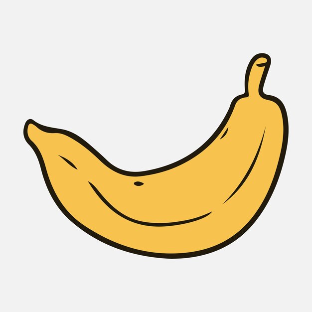 plátano fruta tropical elemento ilustración vector comida dibujo a mano