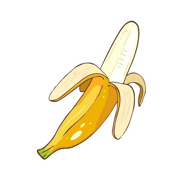 Plátano solo amarillo de dibujos animados