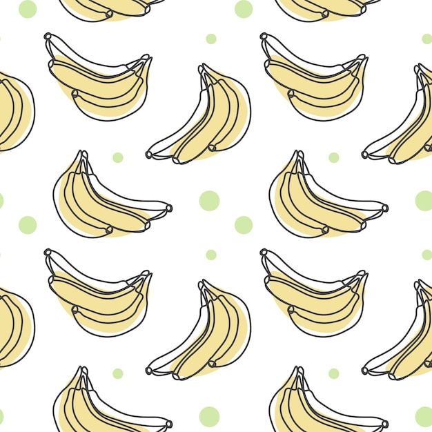 Plátanos de contorno de patrones sin fisuras con manchas de colores sobre un fondo blanco Colores pastel
