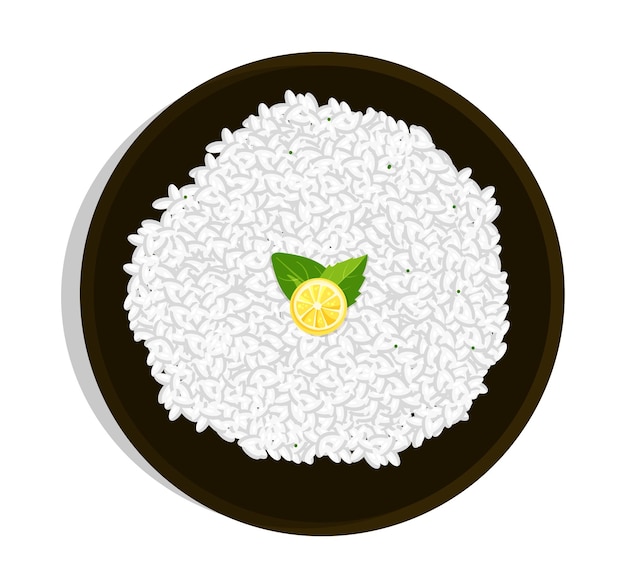 Un plato de arroz blanco. prima vectorial