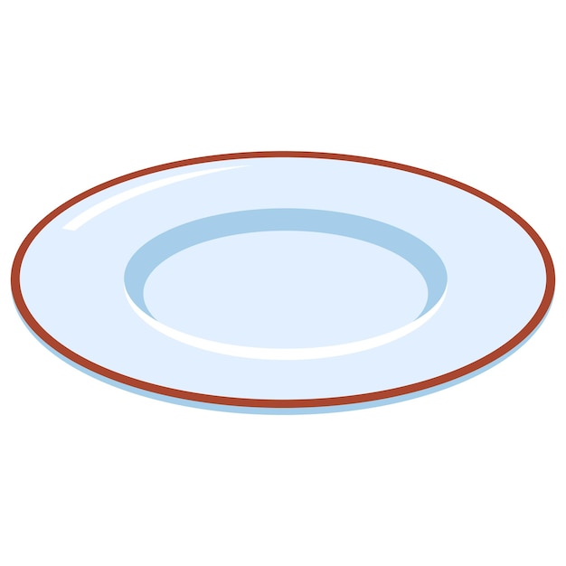 Plato blanco vacío con un borde marrón perfecto para fotografías de comida menús de restaurantes blogs culinarios