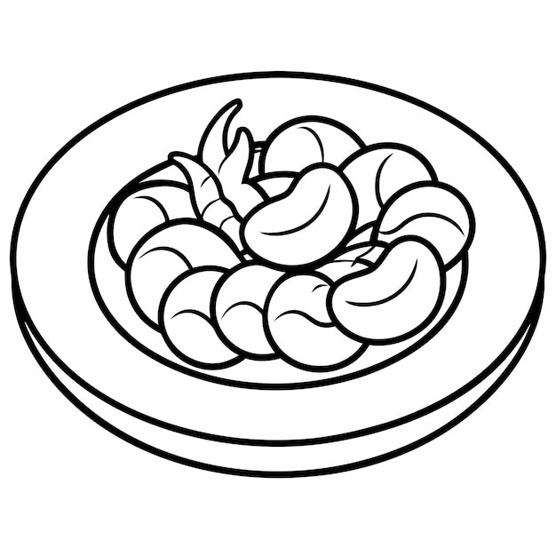 Un plato de camarones picantes o Camarones a la diabla Páginas para colorear