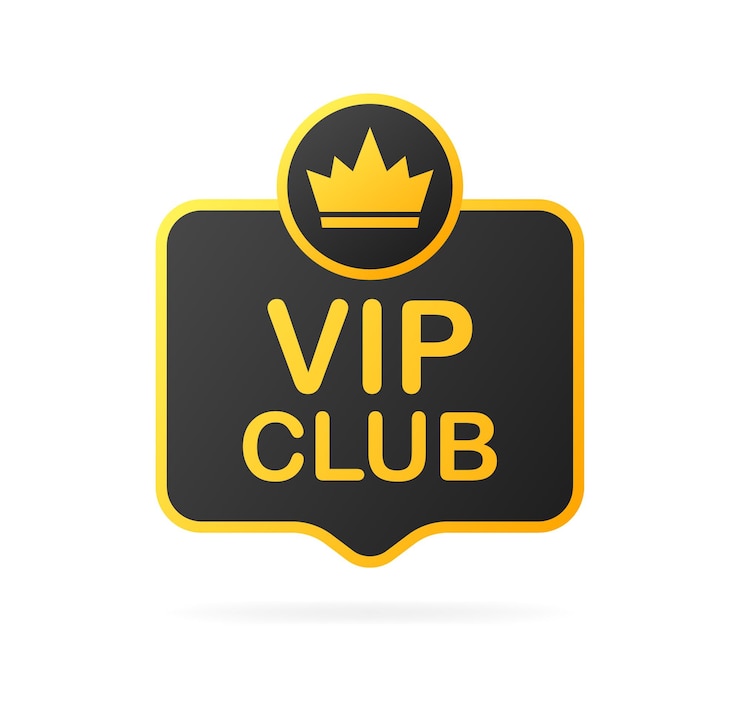 Vector plato del club vip icono vip amarillo plano del club real ilustración vectorial del club vip